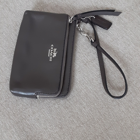 Coach Brown Leather Wristlet - Picture 3 of 11